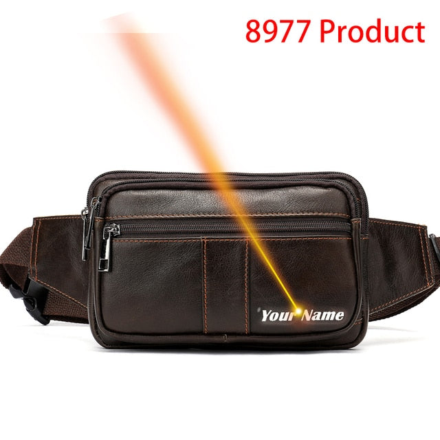 MVA Men's Waist Bag Leather Male Fanny Pack Men's Belt Bag for Man Belt Pouch Phone Hip Bum Bags Belts Travel Waist Packs 8966