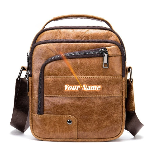 MVA Genuine Leather Men's Messenger Bag Shoulder Bags for Men Crossbody Bags Small Man Designer Shoulder Handbag Bolso Male 7438