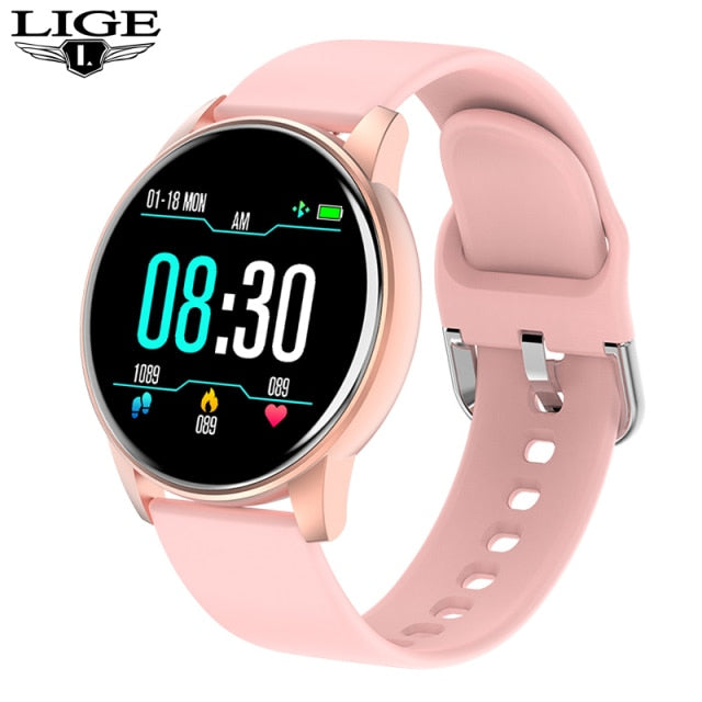 LIGE 2021 Fashion Smart Watch Men Fitness Bracelet Heart Rate Blood Pressure Monitoring Sports Tracker Smartwatch Gift for Women