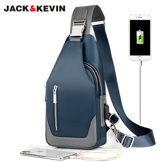 Men's Messenger bag shoulder Oxford cloth Chest Bags Crossbody Casual messenger bags Man USB charging Multifunction Handbag