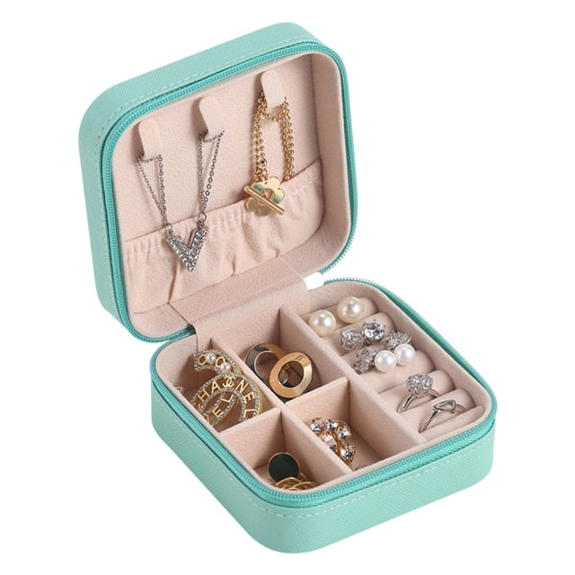 2021 Jewelry Organizer Display Travel Jewelry Case Boxes Travel Portable Jewelry Box Leather Storage Organizer Earring Holder