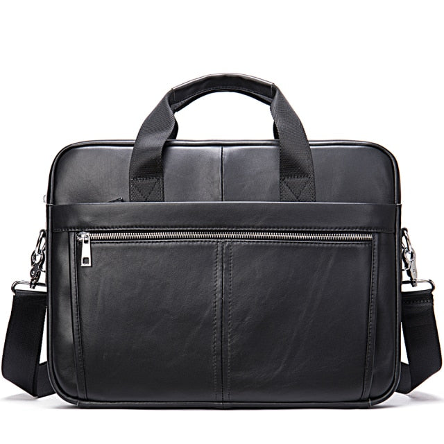 WESTAL briefcase messenger bag men's genuine leather 14'' laptop bag men's briefcases office business tote for document 8572