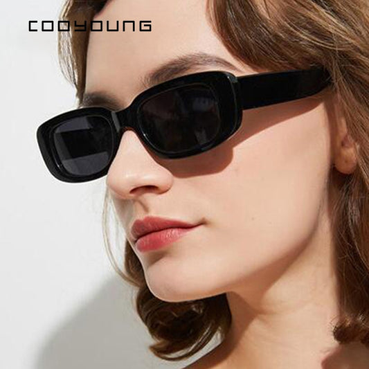 COOYOUNG Small Rectangle Sunglasses Women Vintage Brand Designer Square Sun Glasses Shades Female UV400