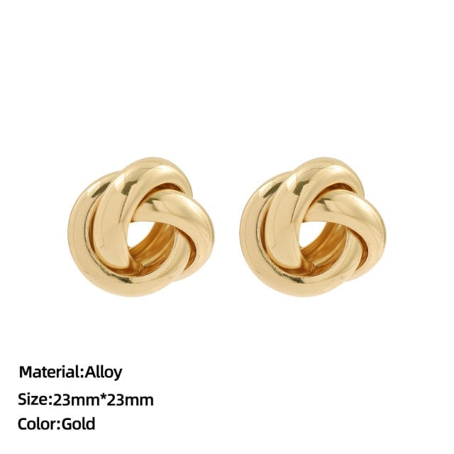 Classic Stainless Steel Ear Buckle for Women Trendy Gold Color Small Large Circle Hoop Earrings Punk Hip Hop Jewelry Accessories