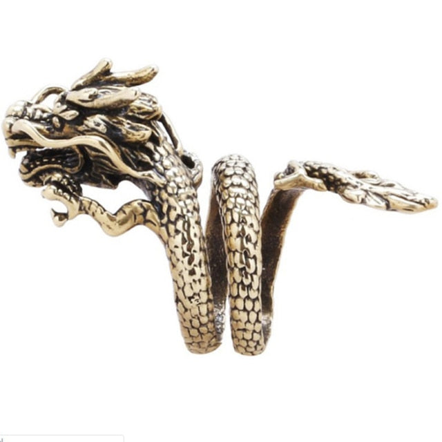 Retro Punk Snake Ring for Men Women Exaggerated Antique Siver Color Fashion Personality Stereoscopic Opening Adjustable Rings