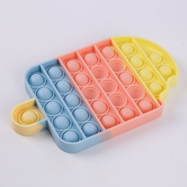 Push Bubble Fidget Toys Adult Stress Relief Sensory Toy Antistress Fidgets Ice Cream Board Soft Squishy Bubble Anti-Stress Game