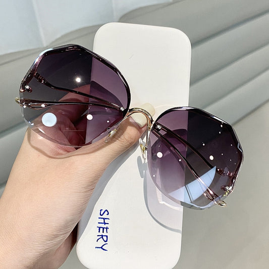 2021 Rimless Sunglasses Fashion Sunglasses Women Tide Vasos Decorativos Vogue Lunette De Soleil Femme Vintage Zonnebril Dames