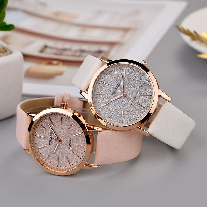 Women Fashion Watches New YOLAKO Women's Simplicity Casual Quartz Leather Band Watch Analog Wrist Watch Gift  Montre Femme