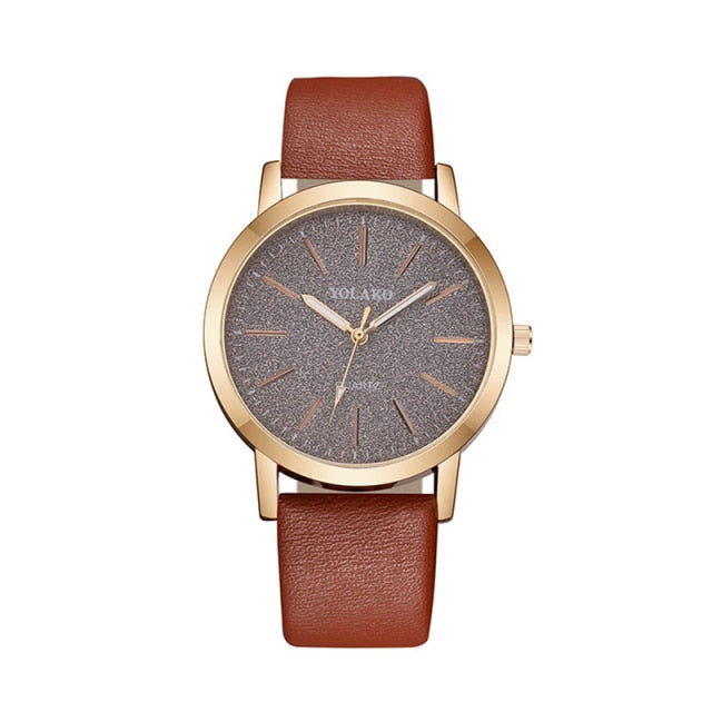 Women Fashion Watches New YOLAKO Women's Simplicity Casual Quartz Leather Band Watch Analog Wrist Watch Gift  Montre Femme