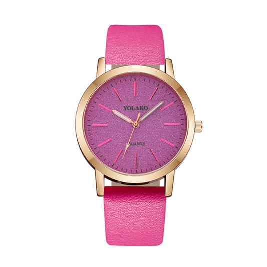 Women Fashion Watches New YOLAKO Women's Simplicity Casual Quartz Leather Band Watch Analog Wrist Watch Gift Montre Femme