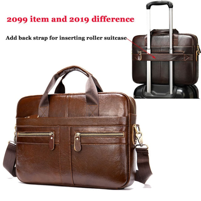 WESTAL Men's Briefcases Men's Bags Genuine Leather Lawyer/office Bag for Men Laptop Bag Leather Briefcases Bag for Documents 209