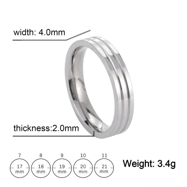 Skyrim Fashion Simple Stainless Steel Couple Ring for Men Women Casual Finger Rings Jewelry Engagement Anniversary Gift 2021 New