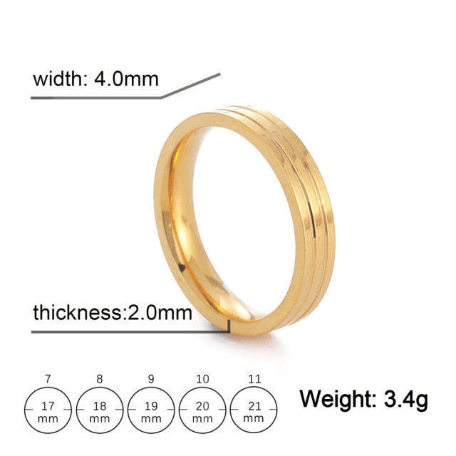 Skyrim Fashion Simple Stainless Steel Couple Ring for Men Women Casual Finger Rings Jewelry Engagement Anniversary Gift 2021 New