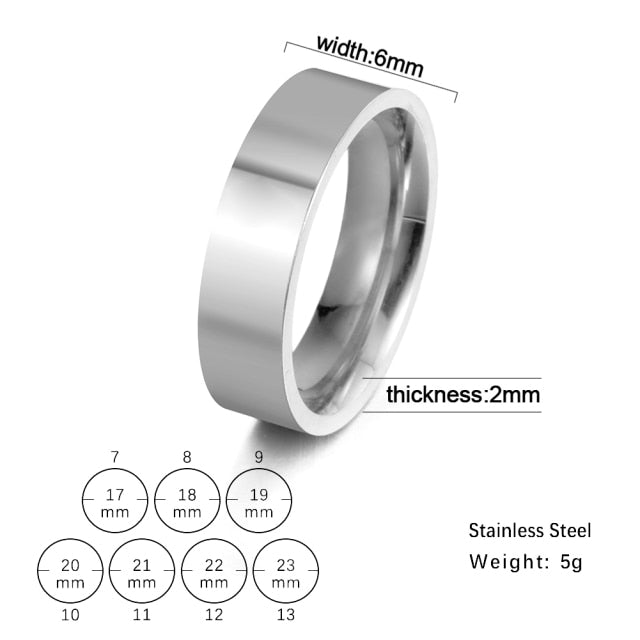 Skyrim Fashion Simple Stainless Steel Couple Ring for Men Women Casual Finger Rings Jewelry Engagement Anniversary Gift 2021 New