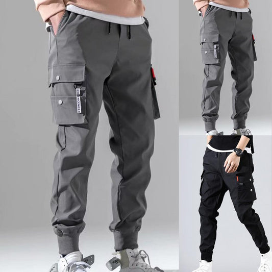 Hot!Autumn Men Pants Hip Hop Harem Joggers Pants 2021New Male Trousers Mens Solid Multi-pocket Cargo Pants Skinny Fit Sweatpants