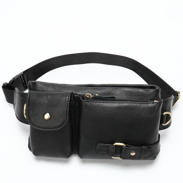 WESTAL Genuine Leather Waist Packs Men Waist Bags Fanny Pack Belt Bag Phone Bags Travel Waist Pack Male Small Waist Bag Leather