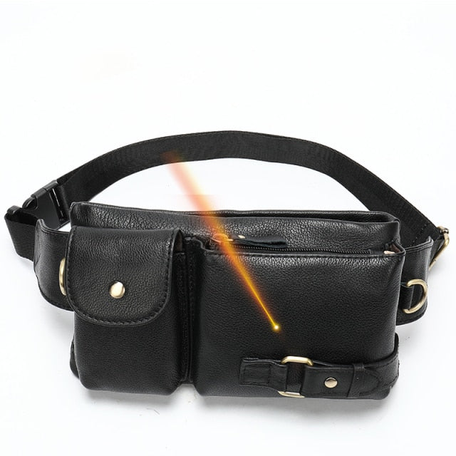 WESTAL Genuine Leather Waist Packs Men Waist Bags Fanny Pack Belt Bag Phone Bags Travel Waist Pack Male Small Waist Bag Leather