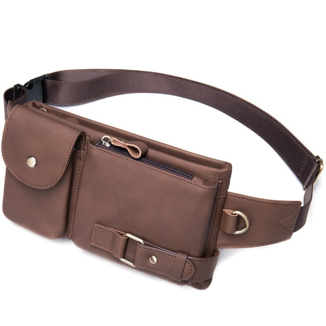 WESTAL Genuine Leather Waist Packs Men Waist Bags Fanny Pack Belt Bag Phone Bags Travel Waist Pack Male Small Waist Bag Leather