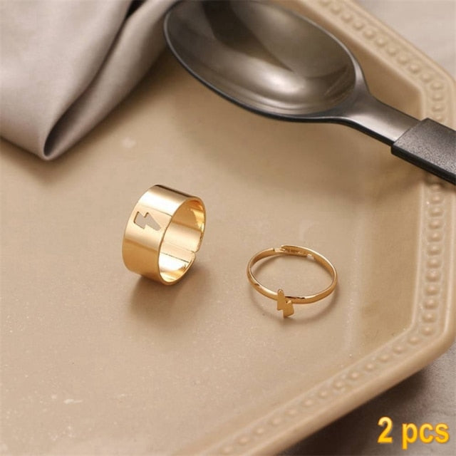 IFMIA Trendy Gold Butterfly Rings For Women Men Lover Couple Rings Set Friendship Engagement Wedding Open Rings 2021 Jewelry