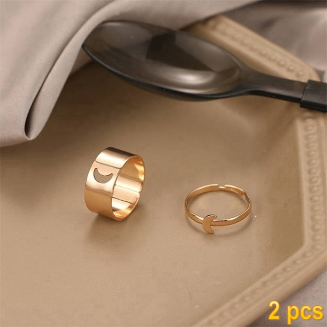 IFMIA Trendy Gold Butterfly Rings For Women Men Lover Couple Rings Set Friendship Engagement Wedding Open Rings 2021 Jewelry