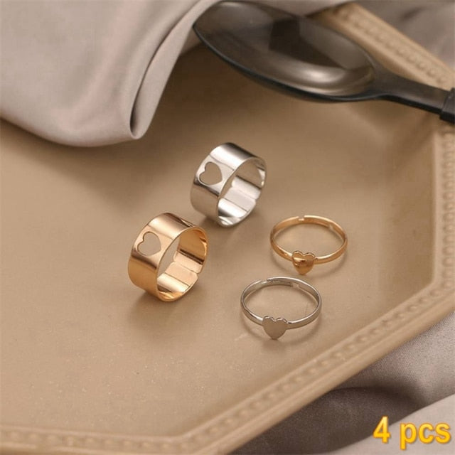 IFMIA Trendy Gold Butterfly Rings For Women Men Lover Couple Rings Set Friendship Engagement Wedding Open Rings 2021 Jewelry