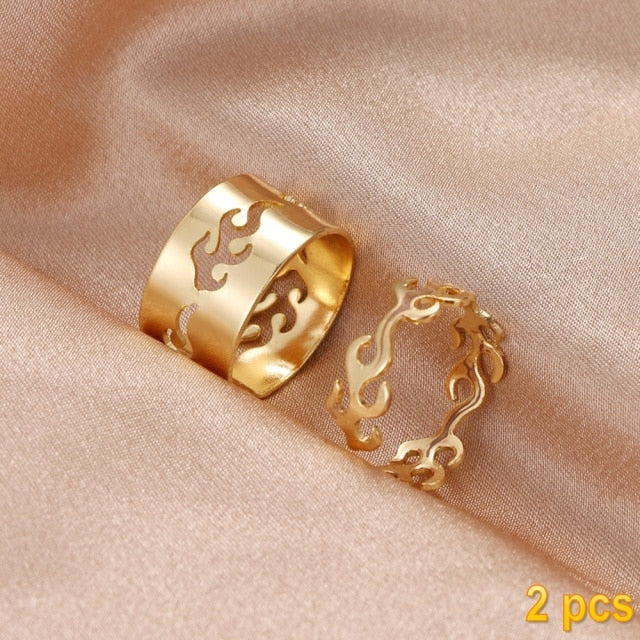 IFMIA Trendy Gold Butterfly Rings For Women Men Lover Couple Rings Set Friendship Engagement Wedding Open Rings 2021 Jewelry