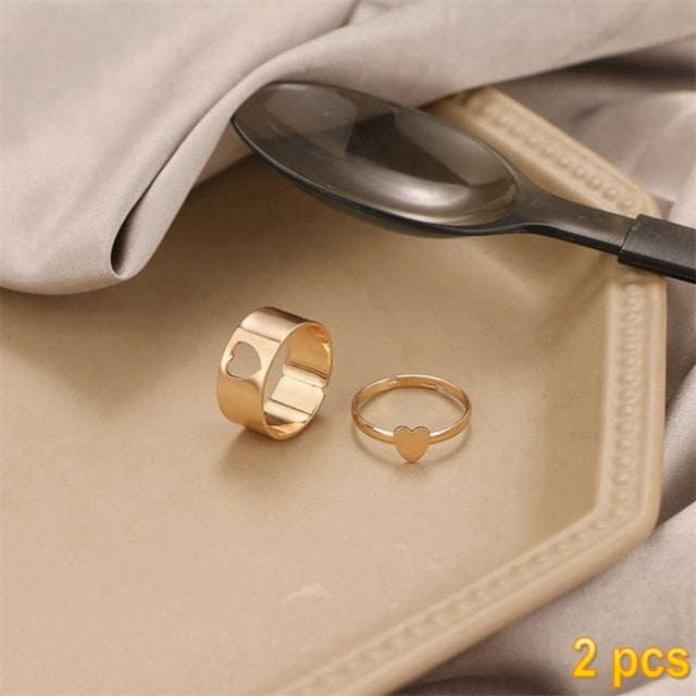 IFMIA Trendy Gold Butterfly Rings For Women Men Lover Couple Rings Set Friendship Engagement Wedding Open Rings 2021 Jewelry