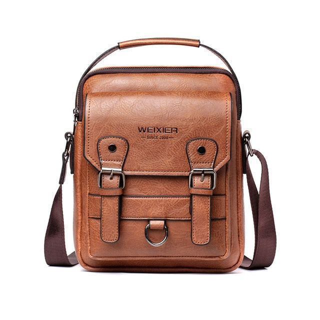 New Man's Crossbody Shoulder Bag Multi-function Men Handbags Large Capacity PU Leather Bag For Man Messenger Bags Tote Bag