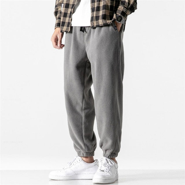 New Loose Jogging Pants Men 2020 New Fashion Fleece Autumn Winter Warm Sweatpants Male Outdoor Straight Trousers Pantalon Hommes