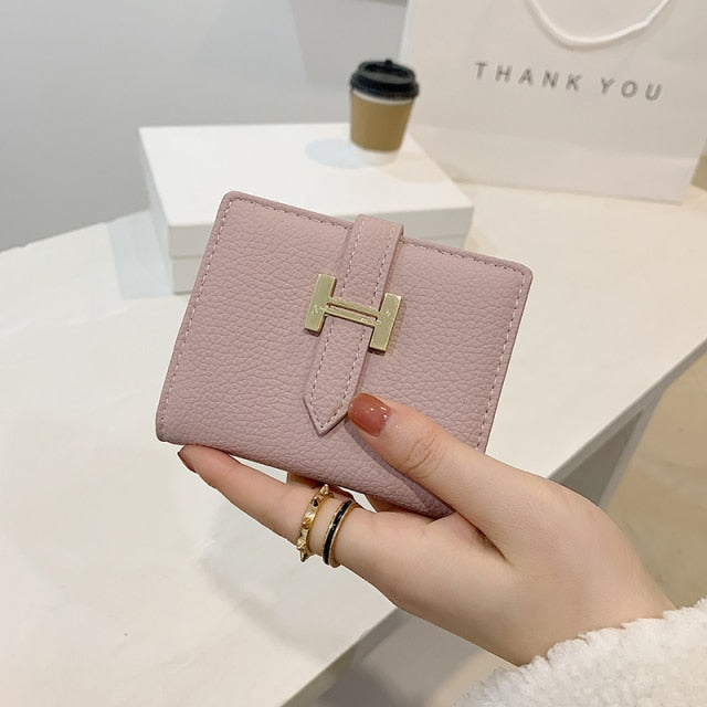 2021 Spring and Autumn New Wallet Short Women Wallets Zipper Purse Luxury Brand Wallets Trendy Coin Purse Card Holder Pu Leather