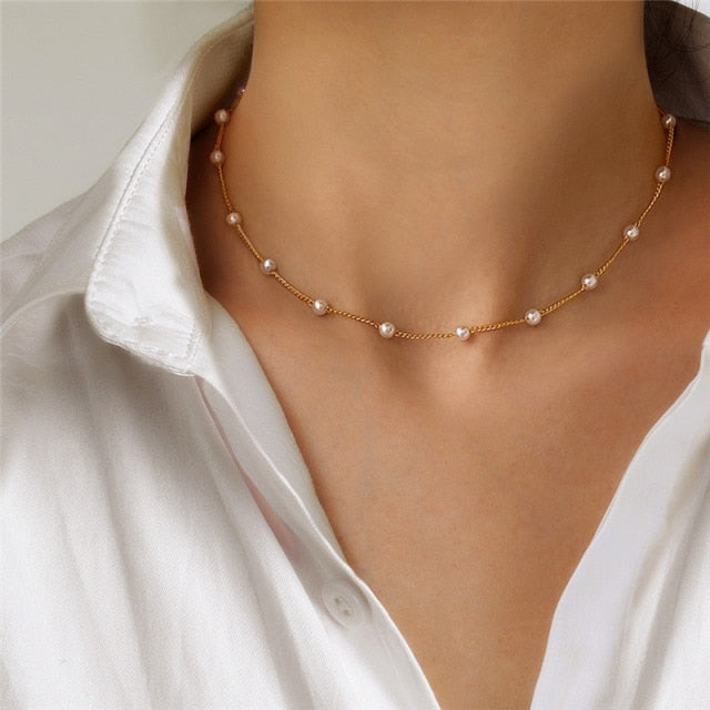 2021 Popular Silver Colour Sparkling Clavicle Chain Choker Necklace Collar For Women Fine Jewelry Wedding Party Birthday Gift