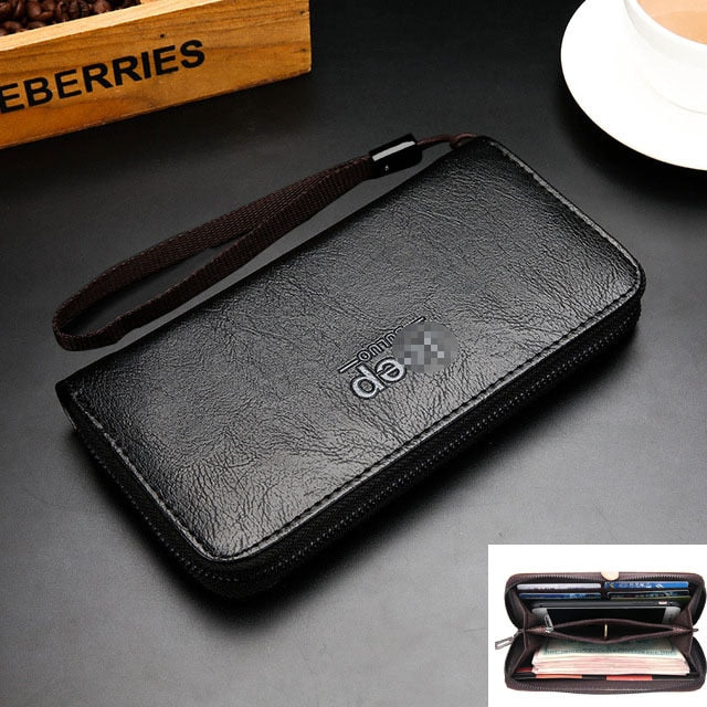 Men's Wallet Clutch Bag Billeteras Para Hombre Mens Wallet Man Purse Leather Genuine Luxury Carteira Masculina Couro 2021