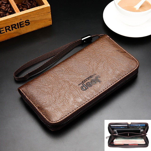 Men's Wallet Clutch Bag Billeteras Para Hombre Mens Wallet Man Purse Leather Genuine Luxury Carteira Masculina Couro 2021