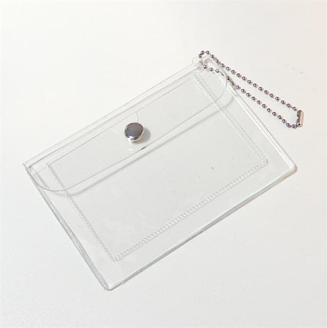 Fashion Transparent Waterproof Pvc Women Card Case Business Card Holder Men Credit Card Bag Id Card Mini Wallet Girls Coin Purse