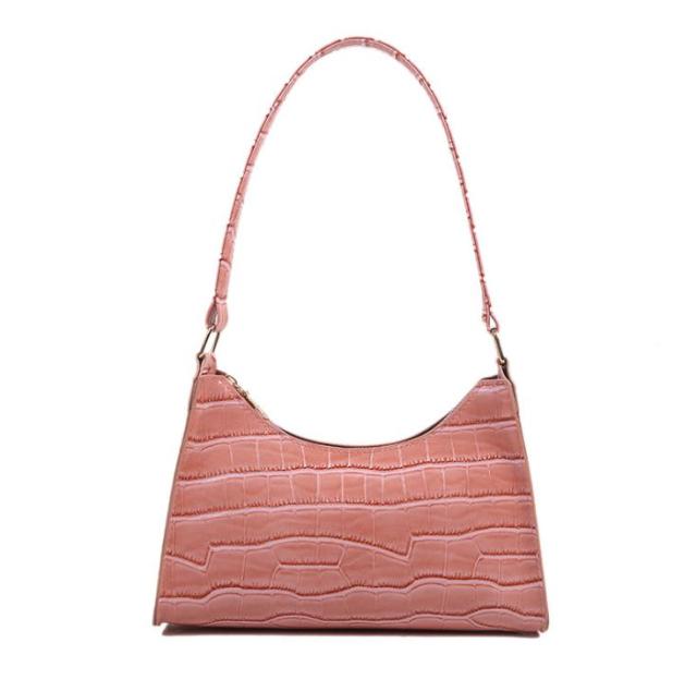 2021 New Shopping Bag Retro Casual Lady Underarm Handbag Stone Pattern Shoulder Bag Female Leather Solid Color Chain Female Bag