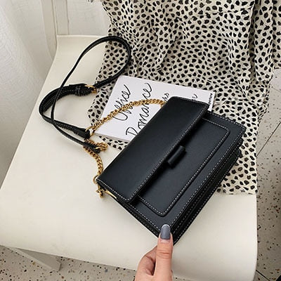 LEFTSIDE Mini Leather Crossbody Bags For Women 2020 Green Chain Shoulder Simple Lady Travel Purses And Handbags Cross Body Bag