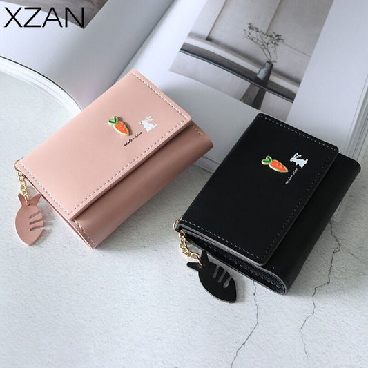 Korean Short MINI Wallet Female Spring New Arrival Pendant Thin Wallet Card Holder Small Fresh Student Buckle Coin Purse