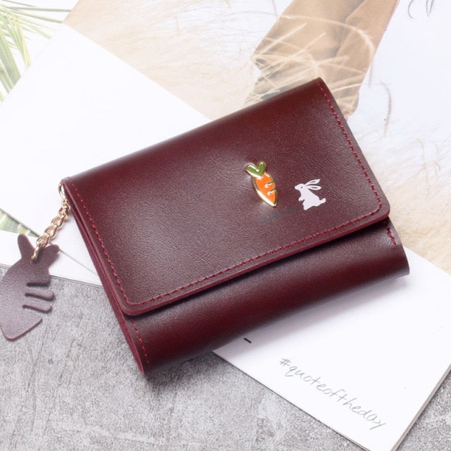 Korean Short MINI Wallet Female Spring New Arrival Pendant Thin Wallet Card Holder Small Fresh Student Buckle Coin Purse