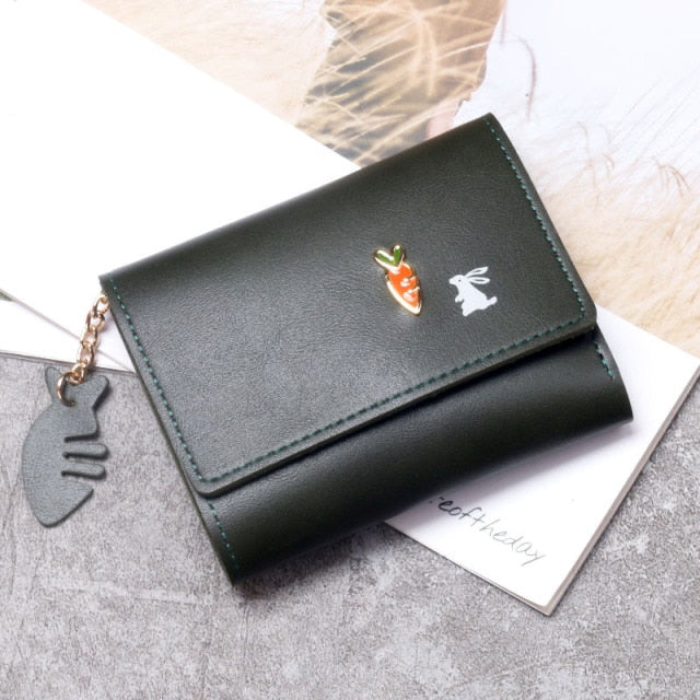 Korean Short MINI Wallet Female Spring New Arrival Pendant Thin Wallet Card Holder Small Fresh Student Buckle Coin Purse