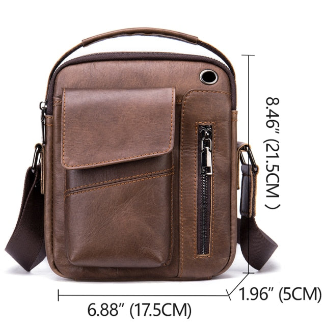 MVA Genuine Leather Men's Messenger Bag Shoulder Bags for Men Crossbody Bags Small Man Designer Shoulder Handbag Bolso Male 7438