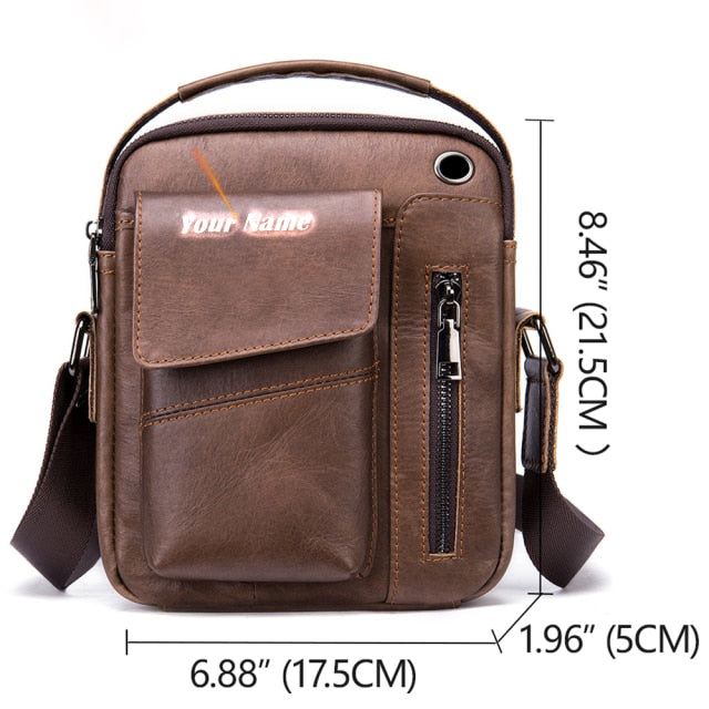 MVA Genuine Leather Men's Messenger Bag Shoulder Bags for Men Crossbody Bags Small Man Designer Shoulder Handbag Bolso Male 7438