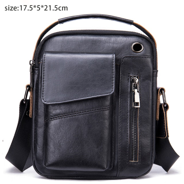 MVA Genuine Leather Men's Messenger Bag Shoulder Bags for Men Crossbody Bags Small Man Designer Shoulder Handbag Bolso Male 7438