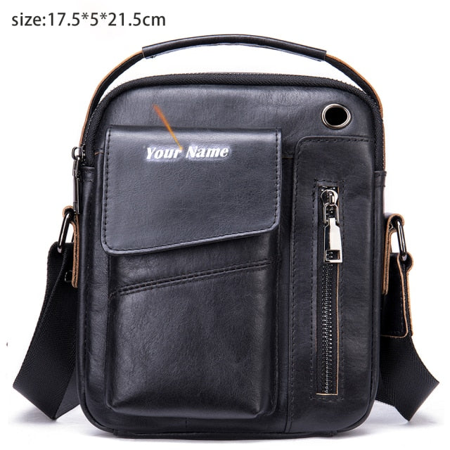 MVA Genuine Leather Men's Messenger Bag Shoulder Bags for Men Crossbody Bags Small Man Designer Shoulder Handbag Bolso Male 7438