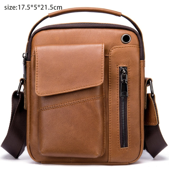 MVA Genuine Leather Men's Messenger Bag Shoulder Bags for Men Crossbody Bags Small Man Designer Shoulder Handbag Bolso Male 7438