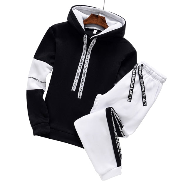 Winter Hoodie Sets Men Tracksuit Casual Hoodies Sweatshirt+Sweatpants 2 Piece Set Male Pullover Hoody Fashion Streetwear Clothes