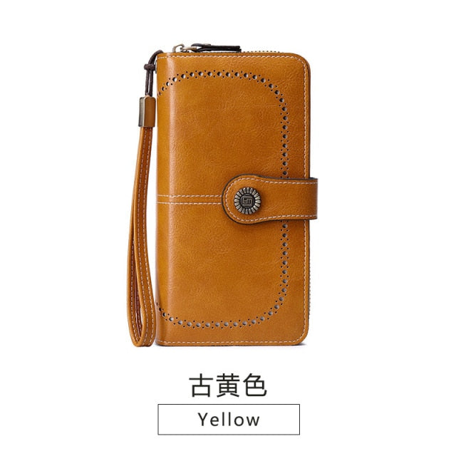 2021 New Women Wallet RFID Anti-theft Wallet Woman Long Zipper Large Capacity Ladies Clutch Bag Female Long Purses Card Holder