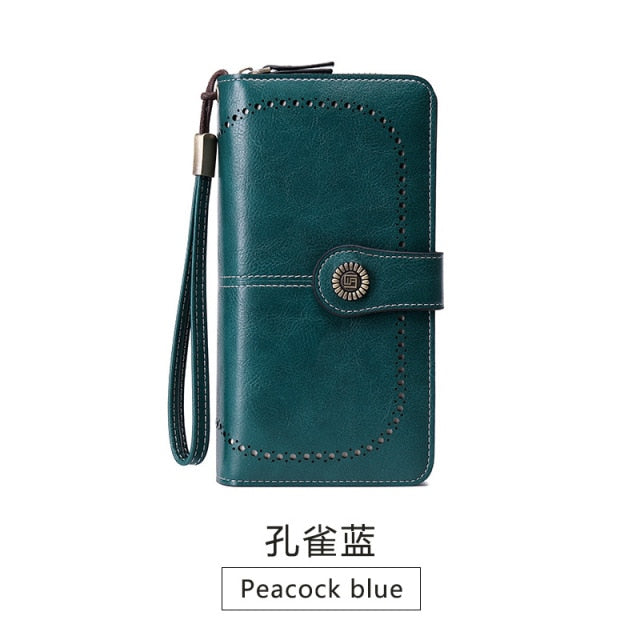 2021 New Women Wallet RFID Anti-theft Wallet Woman Long Zipper Large Capacity Ladies Clutch Bag Female Long Purses Card Holder