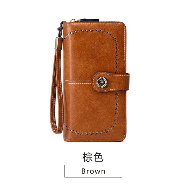 2021 New Women Wallet RFID Anti-theft Wallet Woman Long Zipper Large Capacity Ladies Clutch Bag Female Long Purses Card Holder