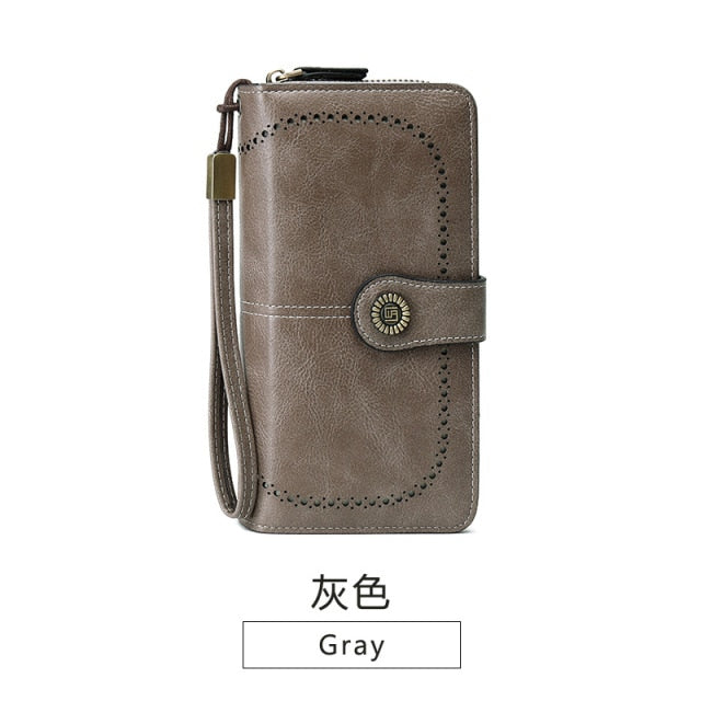 2021 New Women Wallet RFID Anti-theft Wallet Woman Long Zipper Large Capacity Ladies Clutch Bag Female Long Purses Card Holder