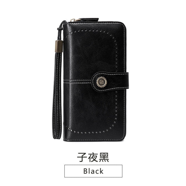 2021 New Women Wallet RFID Anti-theft Wallet Woman Long Zipper Large Capacity Ladies Clutch Bag Female Long Purses Card Holder